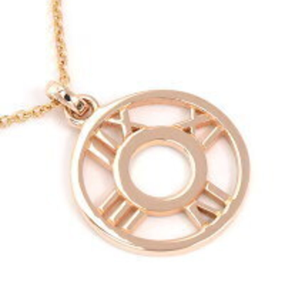 Tiffany Atlas Medallion Diamond Pendant Necklace Pink Gold - Picture 2 of 7